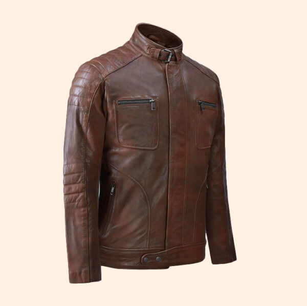 Brown Biker Leather Jacket