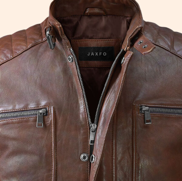 Brown Biker Leather Jacket
