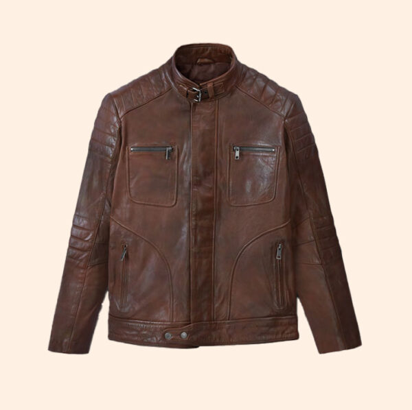 Brown Biker Leather Jacket