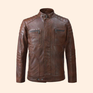 Brown Biker Leather Jacket