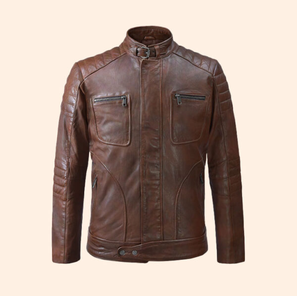 Brown Biker Leather Jacket