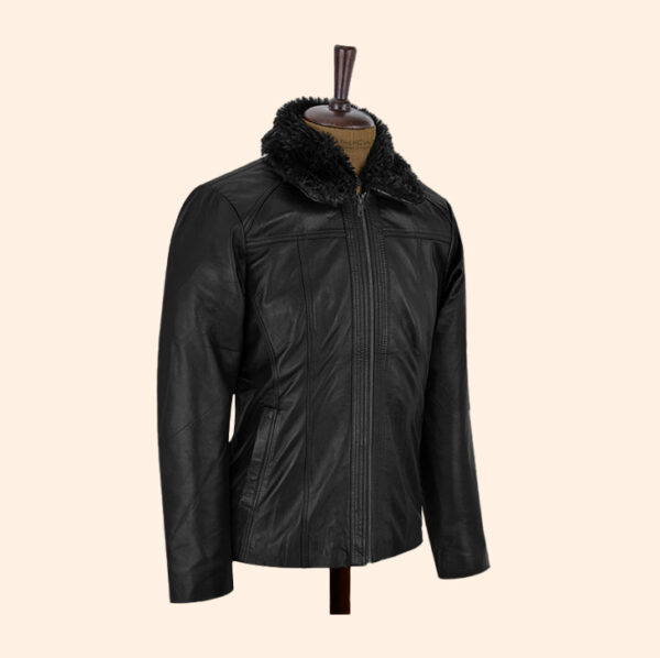 Fur Collar Leather Jacket