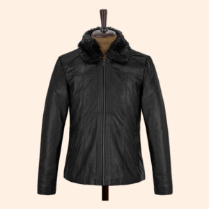 Fur Collar Leather Jacket