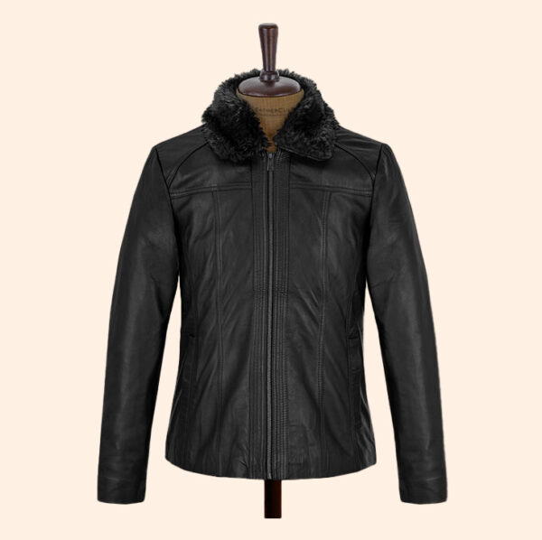 Fur Collar Leather Jacket