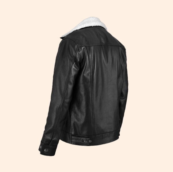 Jaxfo Leather Sherpa Jacket Black 01