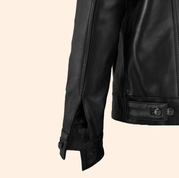 Jaxfo Leather Sherpa Jacket Black 03