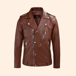 Tan Biker Leather Jacket